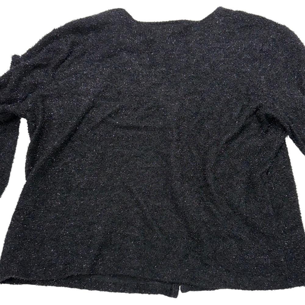 Vintage Womens Sz 14 Black Metallic Sweater Cardigan‎ I.N. Studio San Francisco - Picture 3 of 10